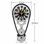Tabletop Clock Rotating Gears USB Powered Industrial Design
