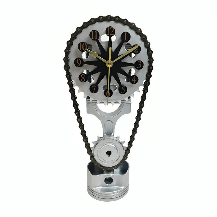Tabletop Clock Rotating Gears USB Powered Industrial Design