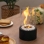 Tabletop Ethanol Fireplace Glass Enclosure Snuffer Included