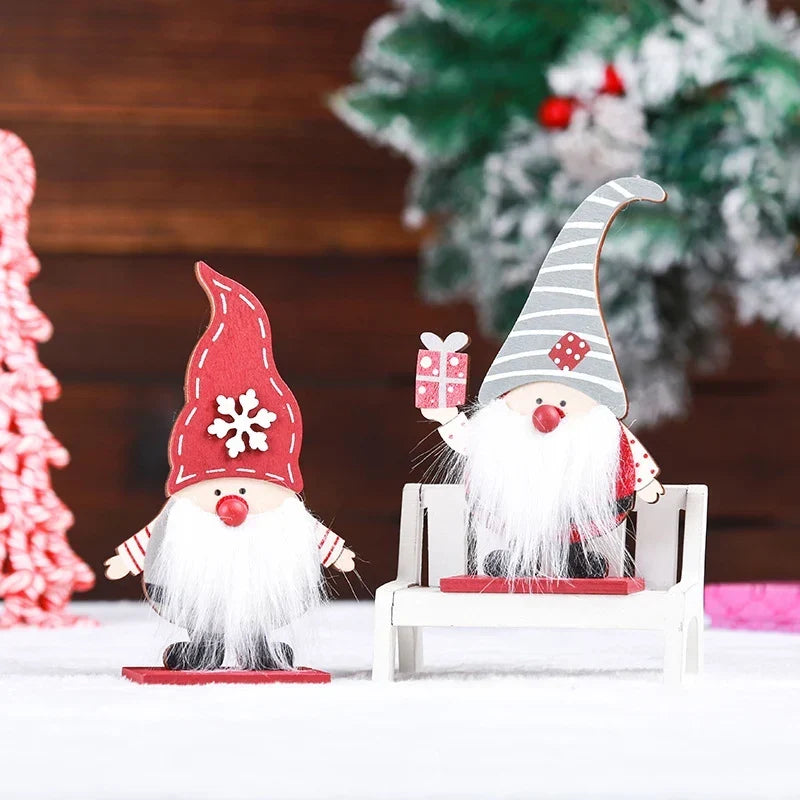 Tabletop Figurine Classic Santa Durable Construction Red Or Gray