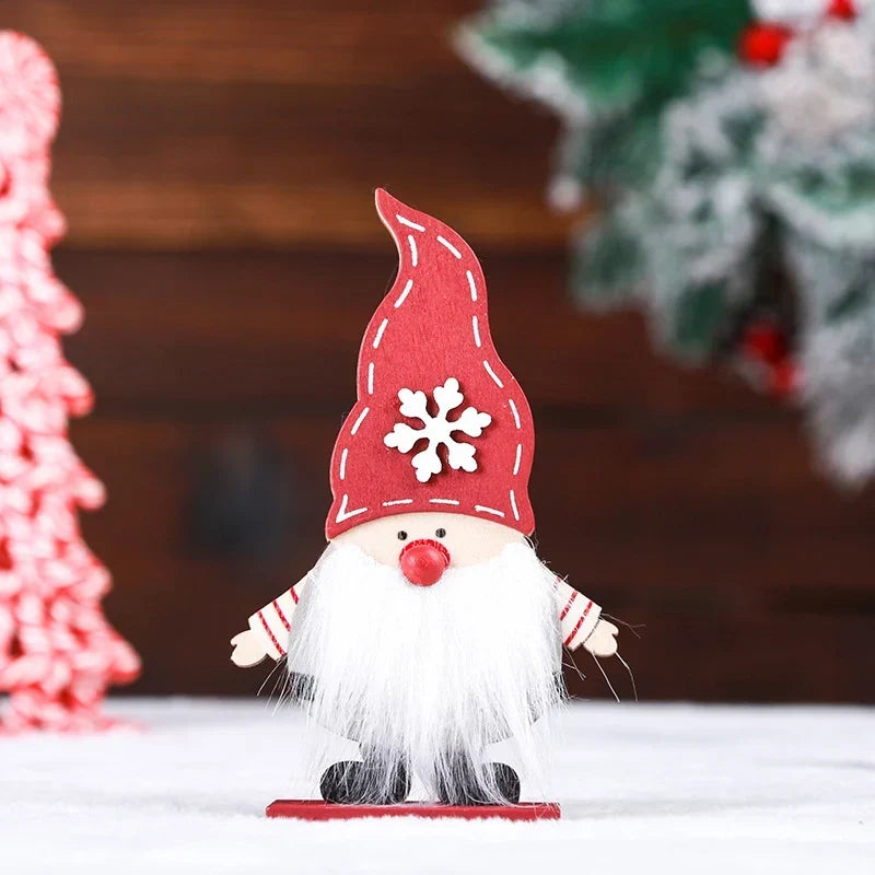 Tabletop Figurine Classic Santa Durable Construction Red Or Gray