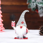 Tabletop Figurine Classic Santa Durable Construction Red Or Gray