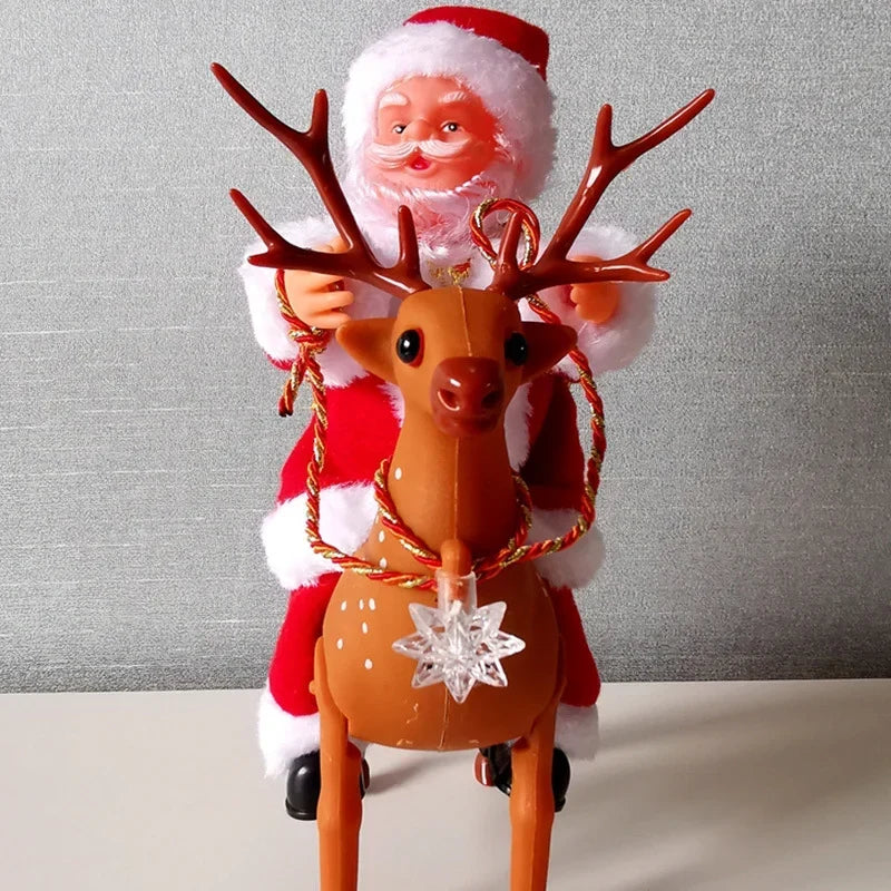 Tabletop Figurine Santa & Reindeer Ready To Display