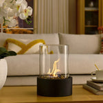 Tabletop Fireplace Portable Ethanol Clean-Burning Glass Shield