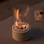 Tabletop Fireplace Portable Ethanol Clean-Burning Glass Shield