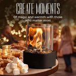Tabletop Fireplace Portable Ethanol Clean-Burning Glass Shield