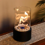 Tabletop Fireplace Portable Ethanol Clean-Burning Glass Shield