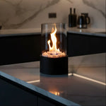 Tabletop Fireplace Smokeless Bioethanol Glass Enclosure Indoor & Outdoor Use
