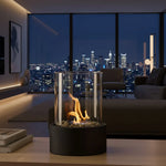 Tabletop Fireplace Smokeless Bioethanol Glass Enclosure Indoor & Outdoor Use