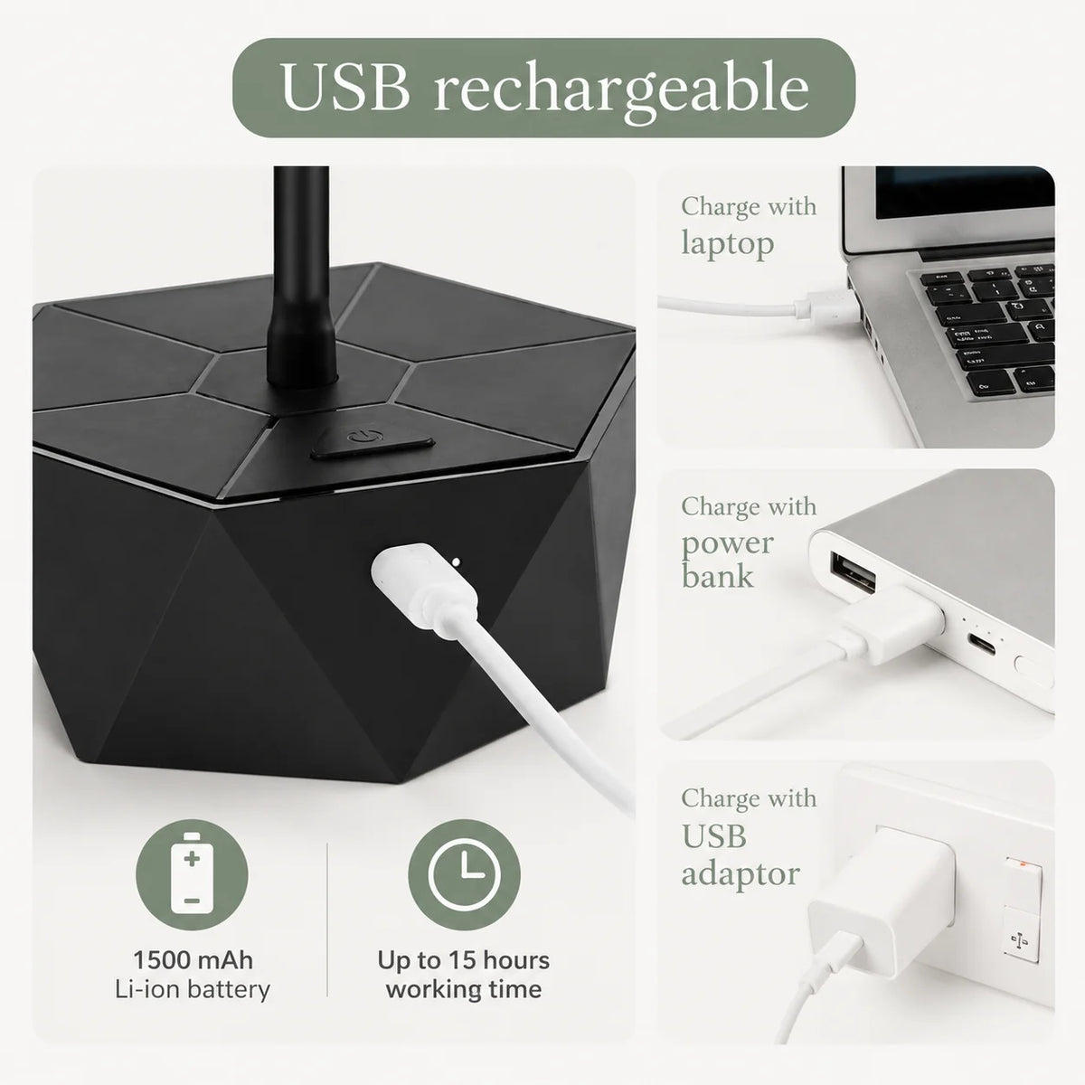 Tabletop Fly Deterrent Fan Quiet USB & Battery