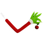 Tabletop Hand Figurine Plush Green Faux Fur Red Glove