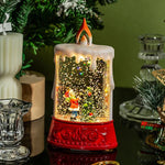 Tabletop Lantern Sparkling LED Santa & Tree