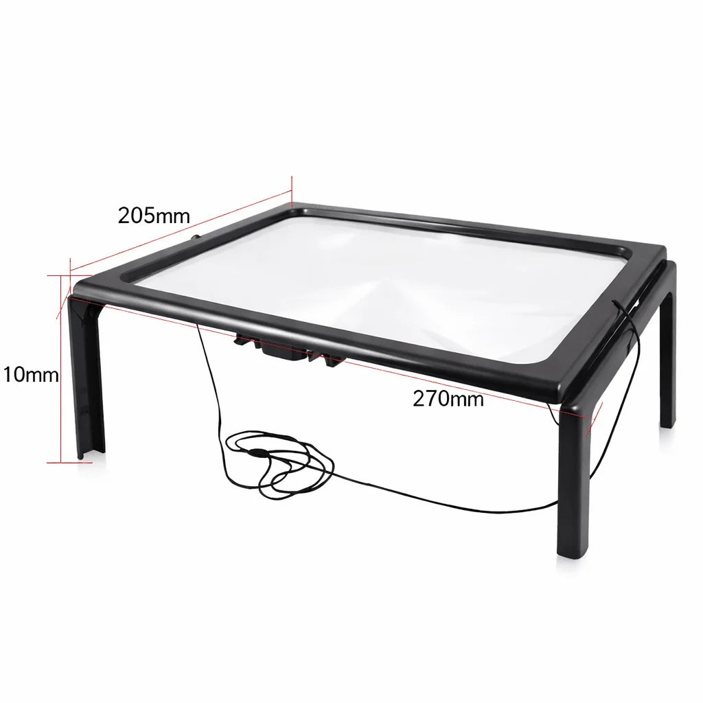 Tabletop Magnifying Glass 3× LED Lighting Foldable Design