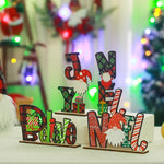 Tabletop Noel Decoration Wooden Christmas Motifs