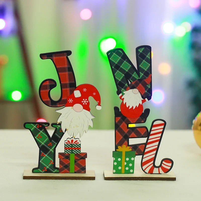 Tabletop Noel Decoration Wooden Christmas Motifs