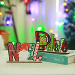 Tabletop Noel Decoration Wooden Christmas Motifs