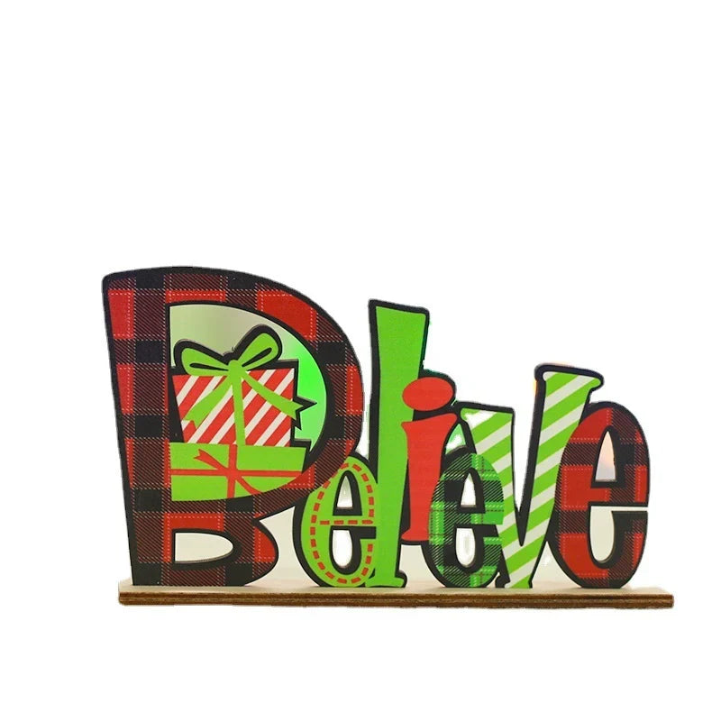 Tabletop Noel Decoration Wooden Christmas Motifs