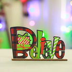 Tabletop Noel Decoration Wooden Christmas Motifs