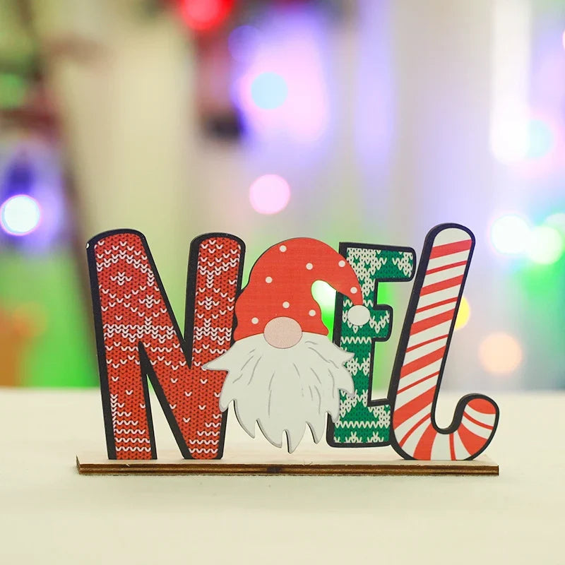 Tabletop Noel Decoration Wooden Christmas Motifs