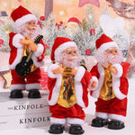 Tabletop Santa Figurine Realistic Design Soft Fabric Trim