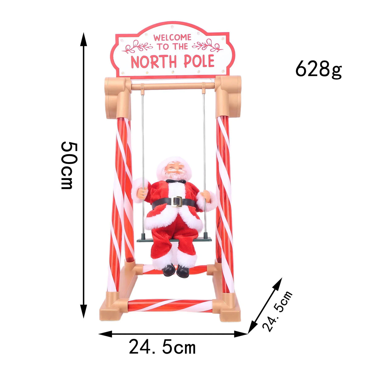 Tabletop Santa Figurine Swinging Design Durable 19.7 Inches