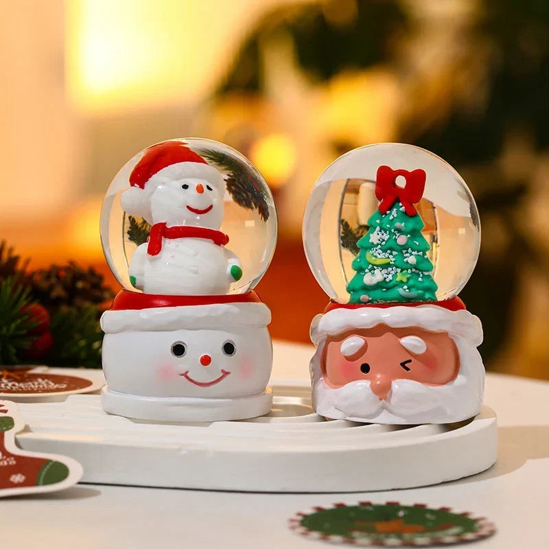 Tabletop Snow Globe Festive Santa & Tree Durable Materials