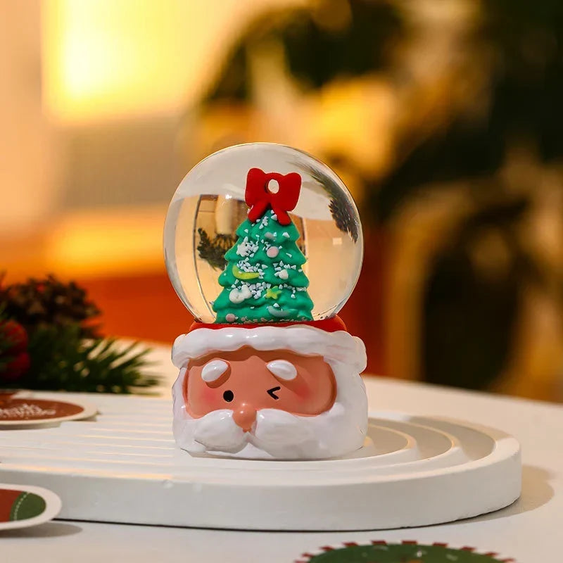 Tabletop Snow Globe Festive Santa & Tree Durable Materials