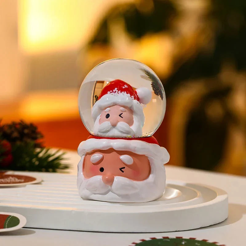 Tabletop Snow Globe Festive Santa & Tree Durable Materials