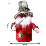 Tabletop Snowman Decoration Heart Pattern & Striped Scarf