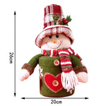 Tabletop Snowman Decoration High-Quality Fabric & Heart Pattern