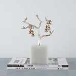 Tabletop Tree Sculpture Gold Finish & Silver Accents