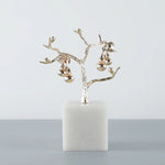 Tabletop Tree Sculpture Gold Finish & Silver Accents