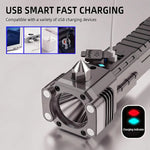 Tactical Flashlight 9000 Lumens Adjustable Focus USB Power Bank