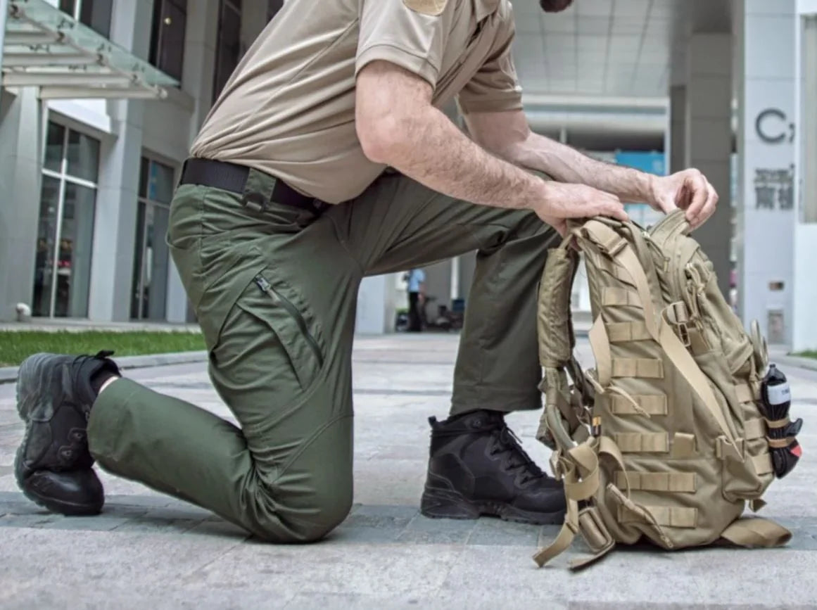 Tactical Hiking Trousers Water-Resistant Gusseted Crotch & Multiple Pockets