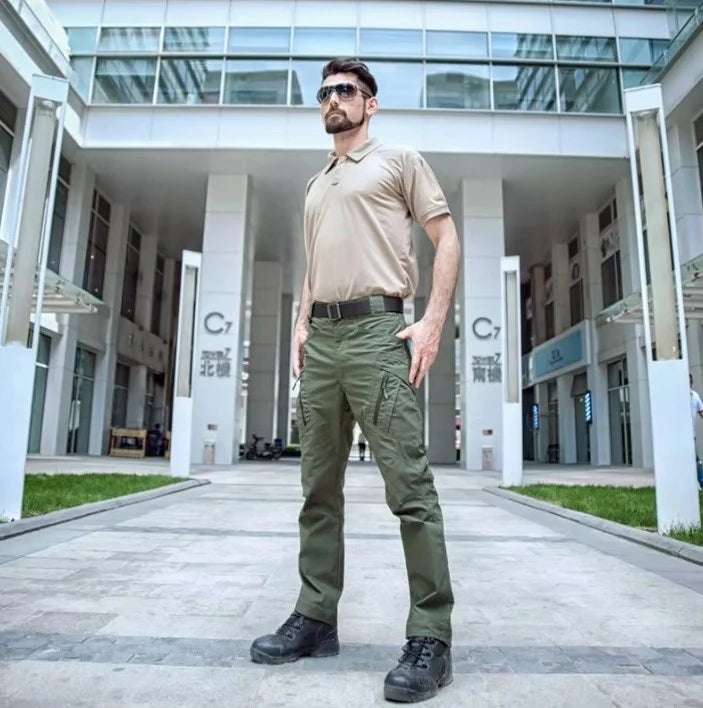 Tactical Hiking Trousers Water-Resistant Zipper & Velcro Pockets