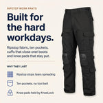 Tactical Work Pants 10 Pockets Reinforced Knees Removable Knee Pads