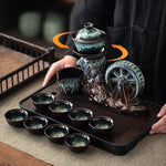 Tea Ceremony Set Porcelain Rotating Waterwheel Semi-Automatic Pour