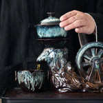 Tea Ceremony Set Porcelain Rotating Waterwheel Semi-Automatic Pour