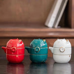 Tea Cup Ceramic Lucky Cat Design