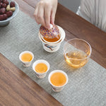 Tea Cup Set Japanese Winter Design Ceramic