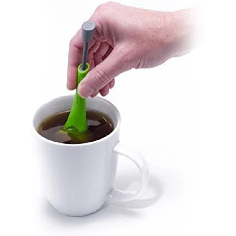 Tea Infuser Built-In Plunger Reusable Mesh Cover