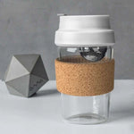 Tea Infuser Cup Magnetic Glass With Cork Holder