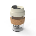 Tea Infuser Cup Magnetic Glass With Cork Holder
