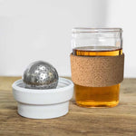 Tea Infuser Cup Magnetic Glass With Cork Holder