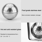 Tea Infuser Cup Magnetic Glass With Cork Holder