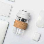 Tea Infuser Cup Magnetic Glass With Cork Holder