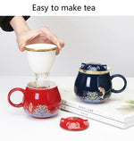 Tea Infuser Cup Porcelain With Lid & Infuser