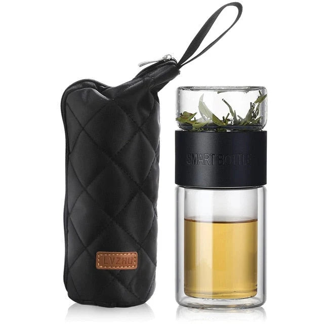 Tea Infuser Portable Borosilicate Glass Stainless Steel 200ml
