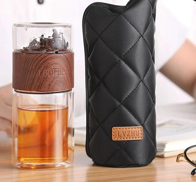 Tea Infuser Portable Borosilicate Glass Stainless Steel 200ml