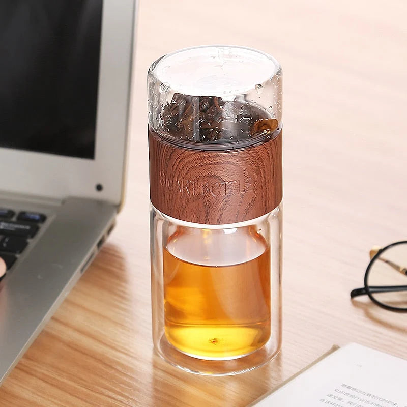 Tea Infuser Portable Borosilicate Glass Stainless Steel 200ml